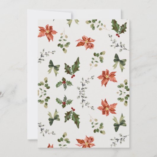 Festive Nutcracker Christmas Elegant Greenery 招待状 (裏面)