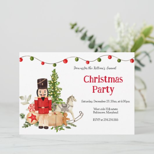 Festive Nutcracker Holiday Christmas Party 招待状 (スタンド正面)