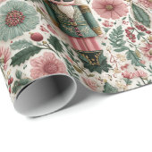 Festive Nutcracker in Pink & Green ラッピングペーパー (ロールコーナー)