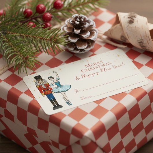 Festive Nutcracker Merry Christmas To From Labels ラベル
