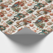 Festive Nutcracker Mice with Holiday Decor ラッピングペーパー (角)