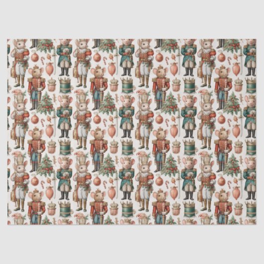 Festive Nutcracker Mice with Holiday Decor 薄葉紙 (正面)