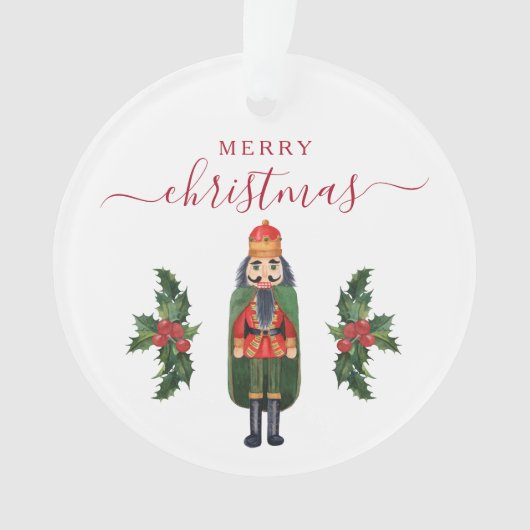 Festive Nutcracker Photo Christmas オーナメント (正面)
