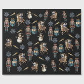 Festive Nutcracker Santa Shooting Star ラッピングペーパー (フラット)