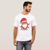 Festive Octopus Santa Design Tシャツ (正面フル)