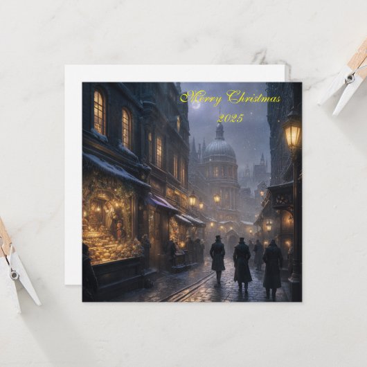 Festive Old London Christmas Card  カード (正面/裏面インサイチュ)