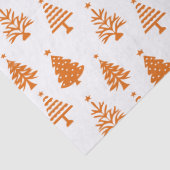Festive Orange and White Christmas Tree Pattern 薄葉紙 (詳細)