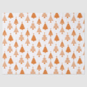 Festive Orange and White Christmas Tree Pattern 薄葉紙 (正面)