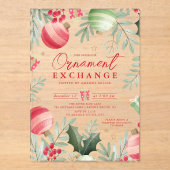 Festive Ornament Exchange Christmas アクリル招待状 (正面)
