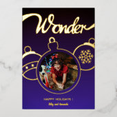 Festive Ornaments Photo Gold 箔シーズンカード (正面)