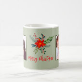 Festive Our First Christmas Family 2 Custom Photo コーヒーマグカップ (中央)