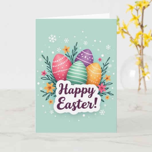 Festive Painted Shapes Greeting Card カード (黄色い花)