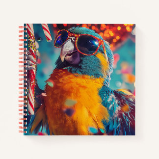 Festive Parrot with Sunglasses ノートブック