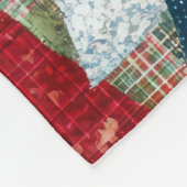 Festive Patchwork Christmas Tree Pattern フリースブランケット (角)