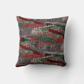 Festive Patchwork Plaid & Glitter Holiday Accent クッション (裏面)