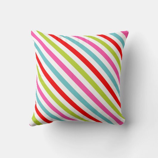 Festive Pattern – Retro Holiday Stripes クッション (裏面)