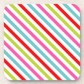 Festive Pattern – Retro Holiday Stripes コースター (正面)