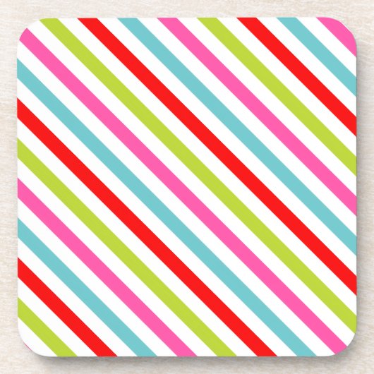 Festive Pattern – Retro Holiday Stripes コースター (正面)