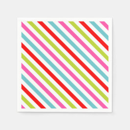 Festive Pattern – Retro Holiday Stripes スタンダードカクテルナプキン