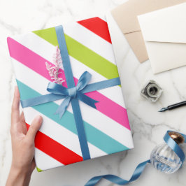 Festive Pattern – Retro Holiday Stripes ラッピングペーパー