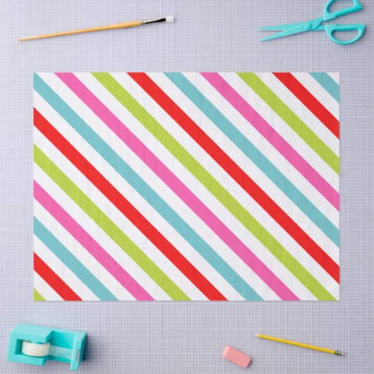 Festive Pattern – Retro Holiday Stripes 薄葉紙 (クラフト)