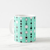 Festive pattern with string beads and jewelry star コーヒーマグカップ (正面左)