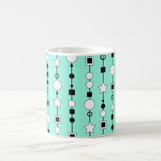 Festive pattern with string beads and jewelry star コーヒーマグカップ (中央)