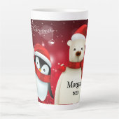Festive PENGUIN & BEAR MERRY CHRISTMAS Latte Mug  カフェラテマグ (正面)