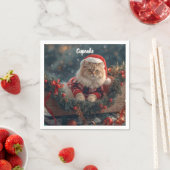 Festive Persian Cat Christmas  スタンダードカクテルナプキン (インサイチュ)