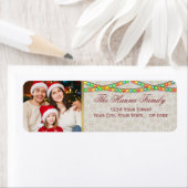Festive Personalized Family Photo Christmas Lights ラベル (インサイチュ)