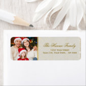 Festive Personalized Family Photo Merry Christmas ラベル (インサイチュ)