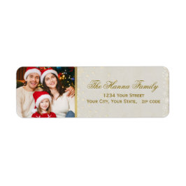 Festive Personalized Family Photo Merry Christmas ラベル
