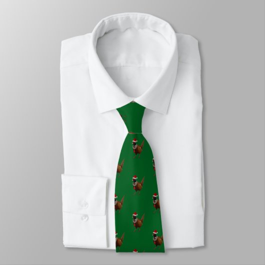 Festive Pheasant Christmas Tie, unique design      ネクタイ (タイ)