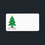 Festive Pine Tree Merry Christmas  Blank ラベル<br><div class="desc">Blank address labels with festive  Christmas tree illustration and Merry Christmas typography  for your Christmas mails.</div>