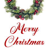 Festive Pine Wreath Christmas Editable Gift Tag ギフトタグ