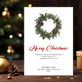 Festive Pine Wreath Christmas Greeting Digital  シーズンカード