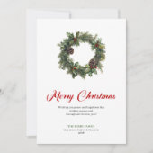 Festive Pine Wreath Christmas Greeting Digital  シーズンカード (正面)