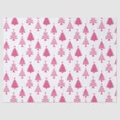 Festive Pink and White Christmas Tree Pattern 薄葉紙 (正面)