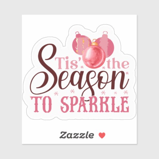 Festive Pink Christmas Joy Sticker シール (シート)