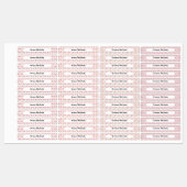 Festive Pink Christmas Patterns Name Labels ラベル (シート)