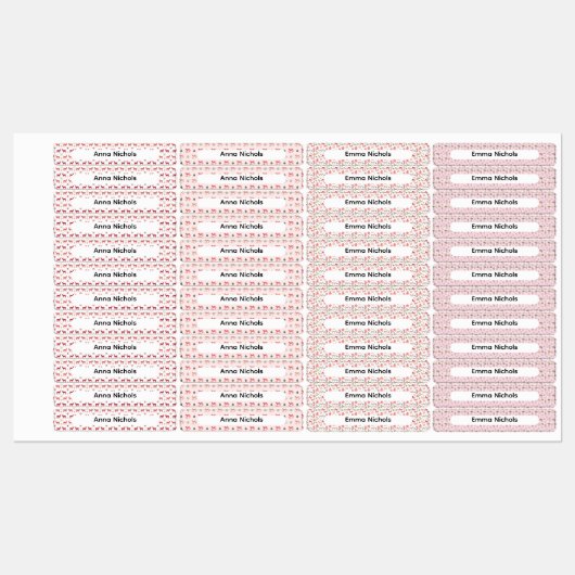 Festive Pink Christmas Patterns Name Labels ラベル (シート)