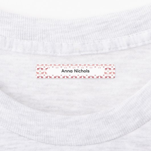 Festive Pink Christmas Patterns Name Labels ラベル (貼付)