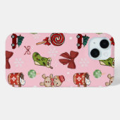 Festive Pink Gingerbread Holiday Phone Case Case-Mate iPhoneケース (裏面 (横))