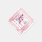 Festive Pinkmas Kids Cozy Winter Scene Party Xmas スタンダードカクテルナプキン (角)