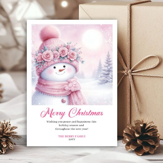 Festive Pinkmas Printable Kids Christmas Greeting  シーズンカード