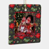 Festive Poinsettia and Berries Christmas セラミックオーナメント (右)