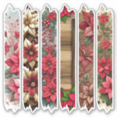 Festive Poinsettia Frames Washi Tape Scrapbook シール (正面)