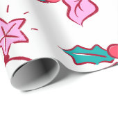 Festive Poinsettia Holiday ラッピングペーパー (ロールコーナー)