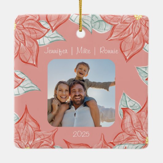 Festive Poinsettia Ornament  セラミックオーナメント (裏面)