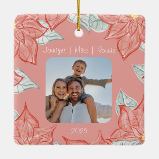 Festive Poinsettia Ornament  セラミックオーナメント (裏面)